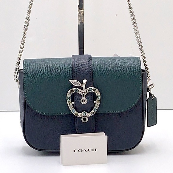 COACH Gemma Crossbody In Colorblock With Apple Buckle Forest Midnight Navy color - Picture 1 of 16